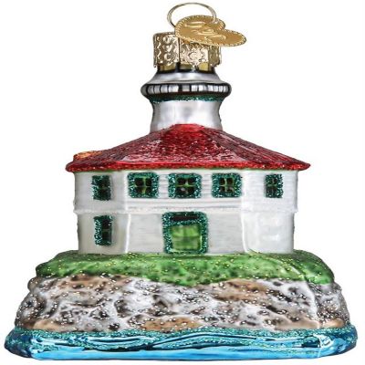 Old World Christmas #20114 Glass Blown Ornament, Eldred Rock Lighthouse 4" Image 3