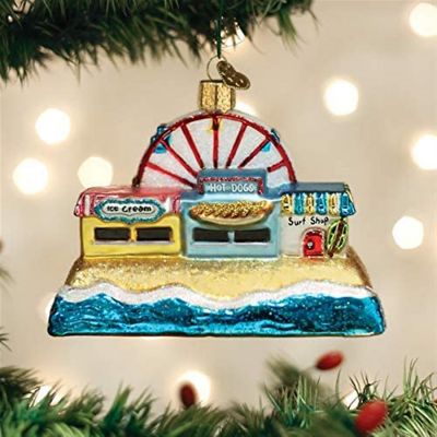 Old World Christmas #20126 Glass Blown Ornament Beachscape, 4.5 Image 1