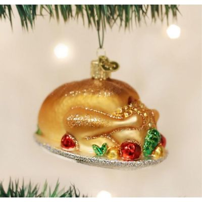 Old World Christmas #32201 Turkey Platter Glass Blown Ornament Image 1