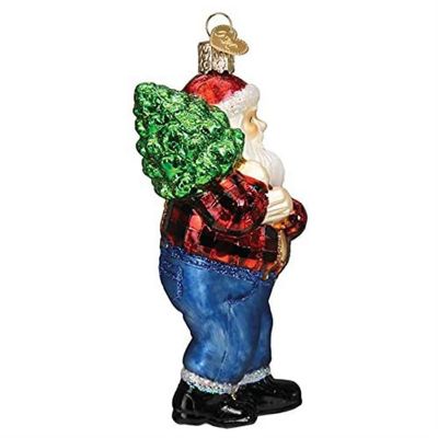 Old World Christmas #40318 Glass Blown Ornaments, Lumberjack Santa , 5" Image 1