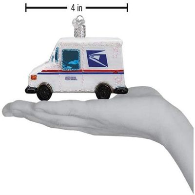 Old World Christmas 46086 Glass Blown USPS Mail Truck Ornament Image 3