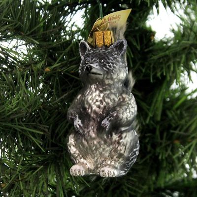 Old World Christmas 51018 Glass Blown Vintage Raccoon Ornament Image 2