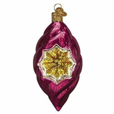 Old World Christmas 51504 Glass Blown Lustrous Orchid Reflection Ornament Image 1