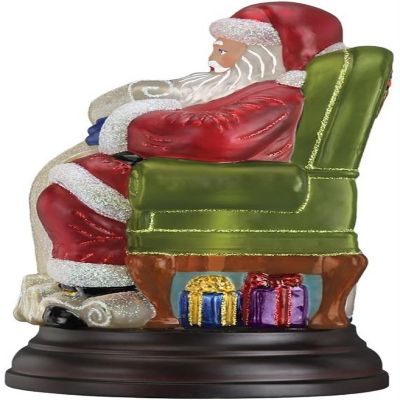 Old World Christmas 529778 Glass Blown Santa Checking His List Light Ornament Image 2