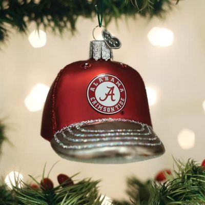 Old World Christmas Alabama Baseball Cap Glass Blown Ornament for Christmas Tree Image 1