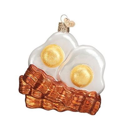 Old World Christmas Bacon And Eggs Glass Blown Ornament Image 1