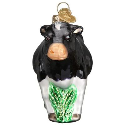 Old World Christmas Black Dairy Cow Glass Blown Ornament for Christmas Tree Image 1