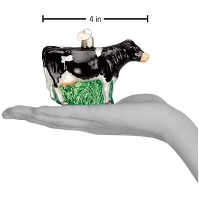 Old World Christmas Black Dairy Cow Glass Blown Ornament for Christmas Tree Image 2