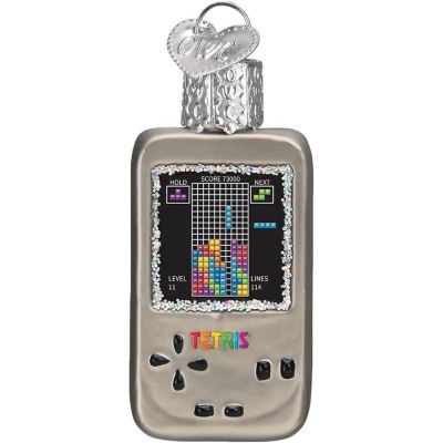 Old World Christmas Blown Glass Mini Ornament,Tetris Game Image 1