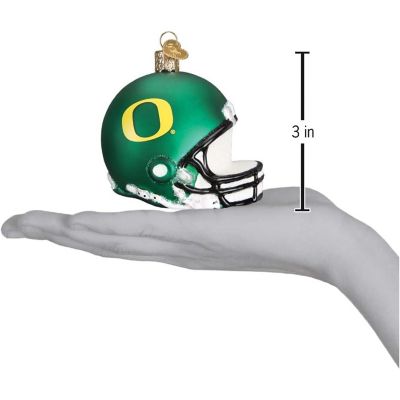 Old World Christmas Blown Glass Ornament, U of Oregon Ducks Helmet Image 2