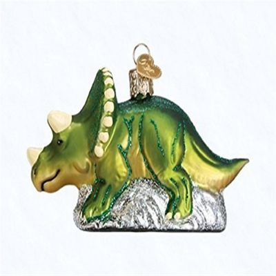 Old World Christmas Blown Triceratops Glass Ornament Image 1