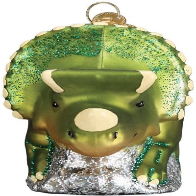 Old World Christmas Blown Triceratops Glass Ornament Image 2