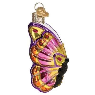 Old World Christmas Bright Butterfly Glass Ornament FREE BOX 3 inch Multicolor Image 2