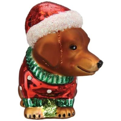 Old World Christmas Dashing Dachshund Puppy Glass Blown Ornament Christmas Tree Image 2