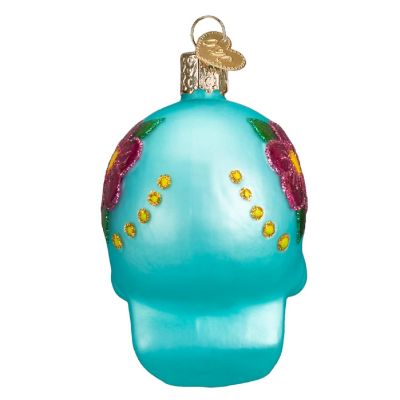 Old World Christmas Day of the Dead Sugar Skull Glass Ornament 26069 FREE BOX Image 2
