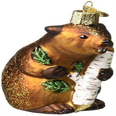 Old World Christmas Eager Beaver Glass Blown Ornament Image 1