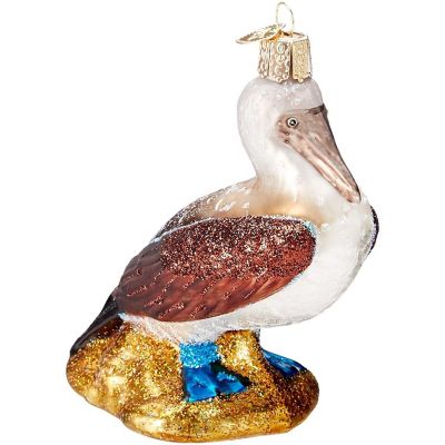 Old World Christmas Glass Blown Blue Footed Booby Hanging Ornament Image 1