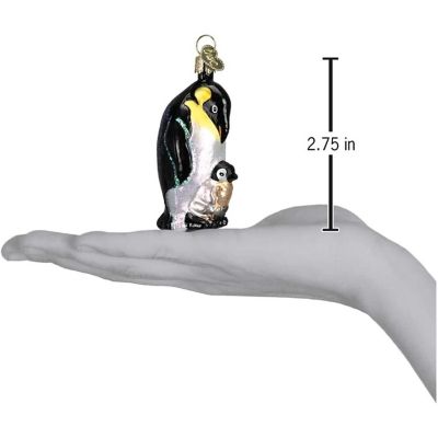 Old World Christmas Glass Blown Ornament- 16058 Emperor Penguin w Chick- 3 Image 2