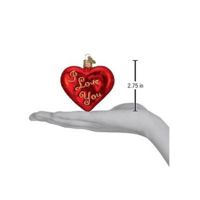 Old World Christmas Glass Blown Ornament 30021 I Love You Heart- 2.75 Image 2