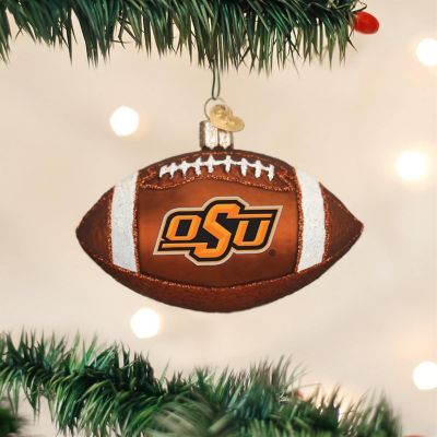 Old World Christmas Glass Blown Ornament 60500 Oklahoma State Football- 4 Image 1