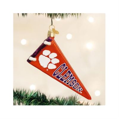 Old World Christmas Glass Blown Ornament 61206 Clemson Pennant- 5 Image 1