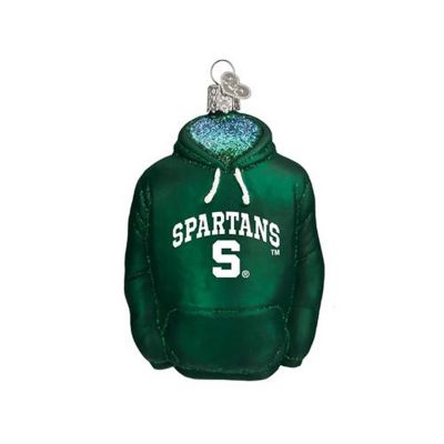Old World Christmas Glass Blown Ornament 63803 Michigan State Hoodie- 4.5 Image 1