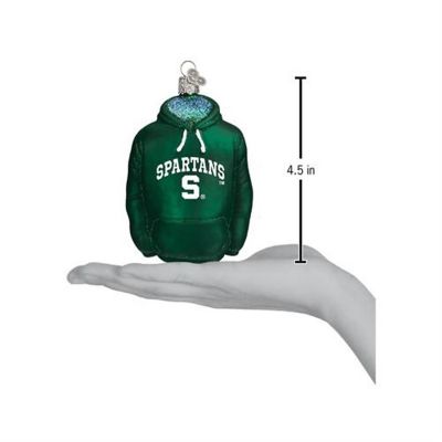 Old World Christmas Glass Blown Ornament 63803 Michigan State Hoodie- 4.5 Image 2