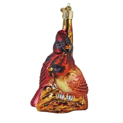 Old World Christmas Glass Blown Ornament- Pair of Cardinals 16045 Image 1