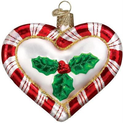 Old World Christmas Glass Blown Ornament Peppermint Heart #30020 Image 2