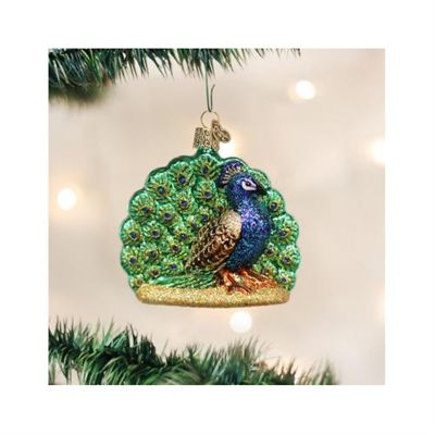Old World Christmas Glass Blown Ornament Proud Peacock (#16074) Image 1