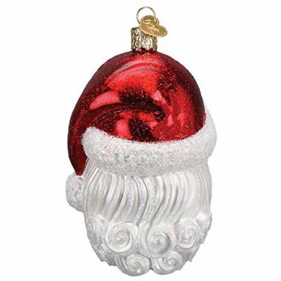 Old World Christmas Glass Blown Ornament Santa wFace Mask 40319 Image 3