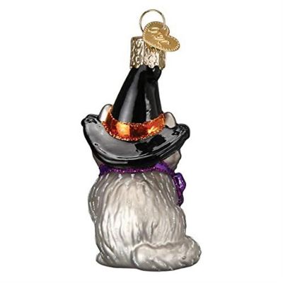 Old World Christmas Glass Blown Ornament Witch Kitten 26089 Image 2