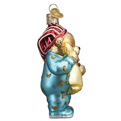 Old World Christmas Glass Blown Ornaments Bedtime Teddy Bear (#12601) Image 3