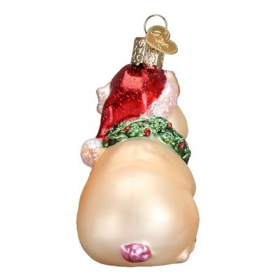 Old World Christmas Glass Blown Ornaments Holly Pig (#12420) Image 2