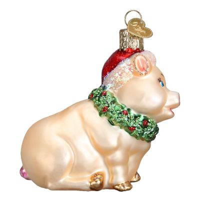 Old World Christmas Glass Blown Ornaments Holly Pig (#12420) Image 3