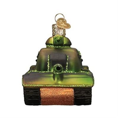 Old World Christmas Glass Blown Ornaments- Military Tank Image 1