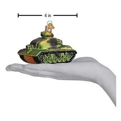 Old World Christmas Glass Blown Ornaments- Military Tank Image 2
