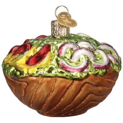 Old World Christmas Glass Blown Tree Ornament, Bowl of Salad Image 2