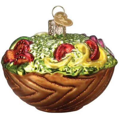 Old World Christmas Glass Blown Tree Ornament, Bowl of Salad Image 3