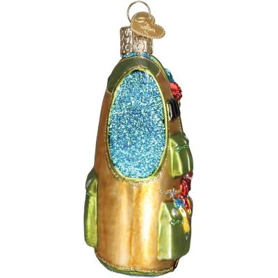 Old World Christmas Glass Blown Tree Ornament, Fishing Vest Image 3