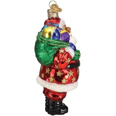Old World Christmas Glass Blown Tree Ornament, Jolly African American Santa Image 2