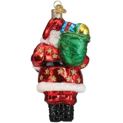 Old World Christmas Glass Blown Tree Ornament, Jolly African American Santa Image 3