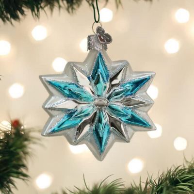 Old World Christmas Glass Blown Tree Ornament, Snowflake Image 1