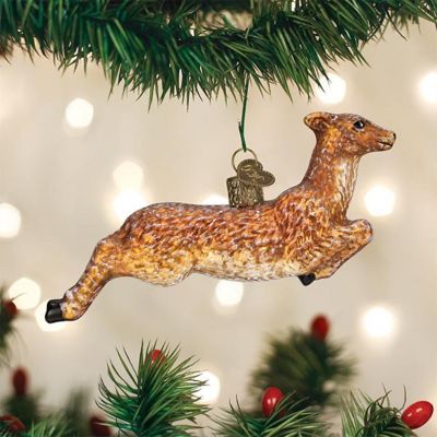 Old World Christmas Glass Blown Tree Ornament, Vintage Deer Image 1