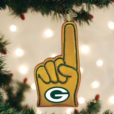Old World Christmas Green Bay Packers Foam Finger Ornament For Christmas Tree Image 1
