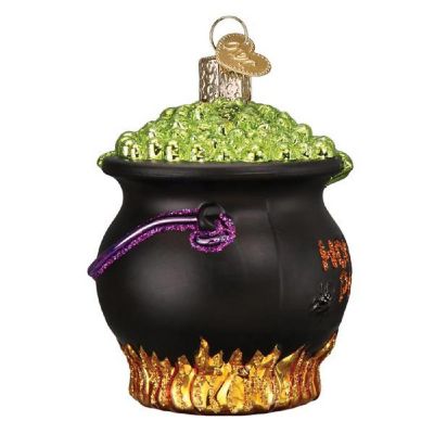 Old World Christmas Halloween Cauldron Glass Ornament FREE BOX 26087 Image 2