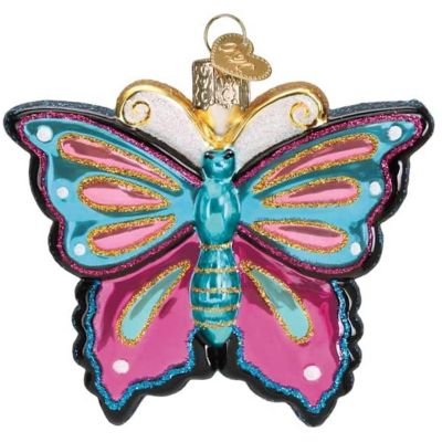 Old World Christmas Hanging Glass Tree Ornament, Fanciful Butterfly Image 1