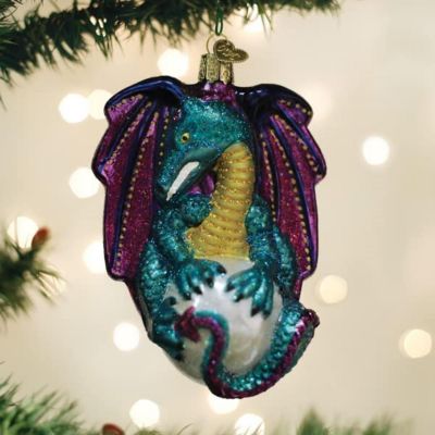Old World Christmas Hanging Glass Tree Ornament, Fantasy Dragon Image 1