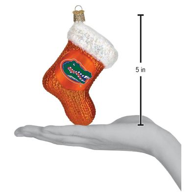 Old World Christmas Hanging Glass Tree Ornament, Florida Gators Stocking Image 2