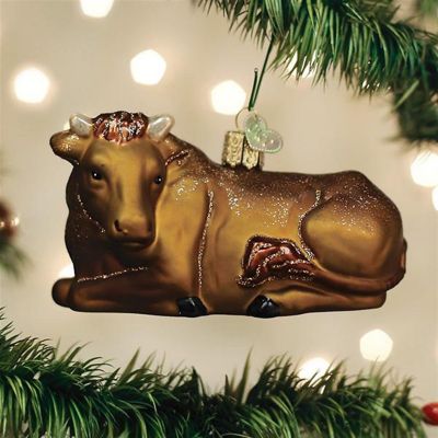 Old World Christmas Hanging Glass Tree Ornament, Ox Image 1